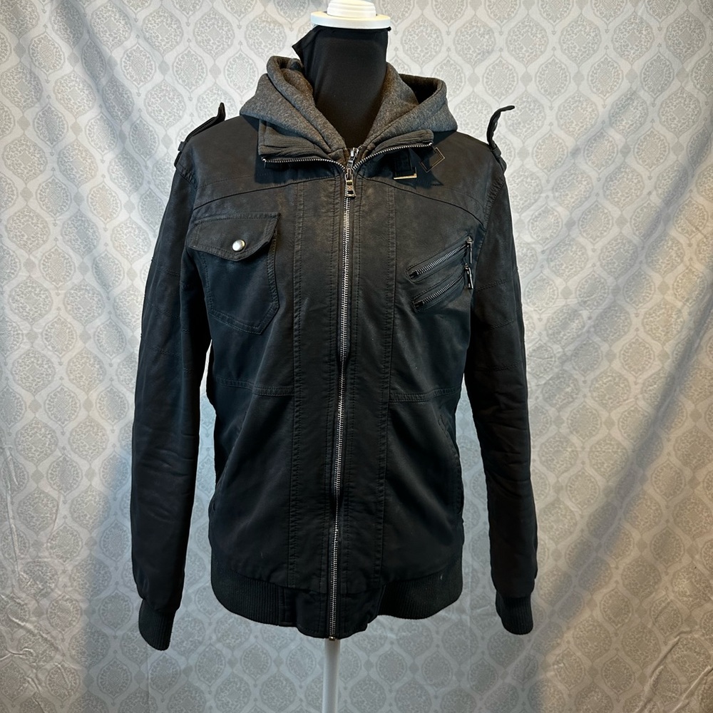Men’s bomber faux leather jacket